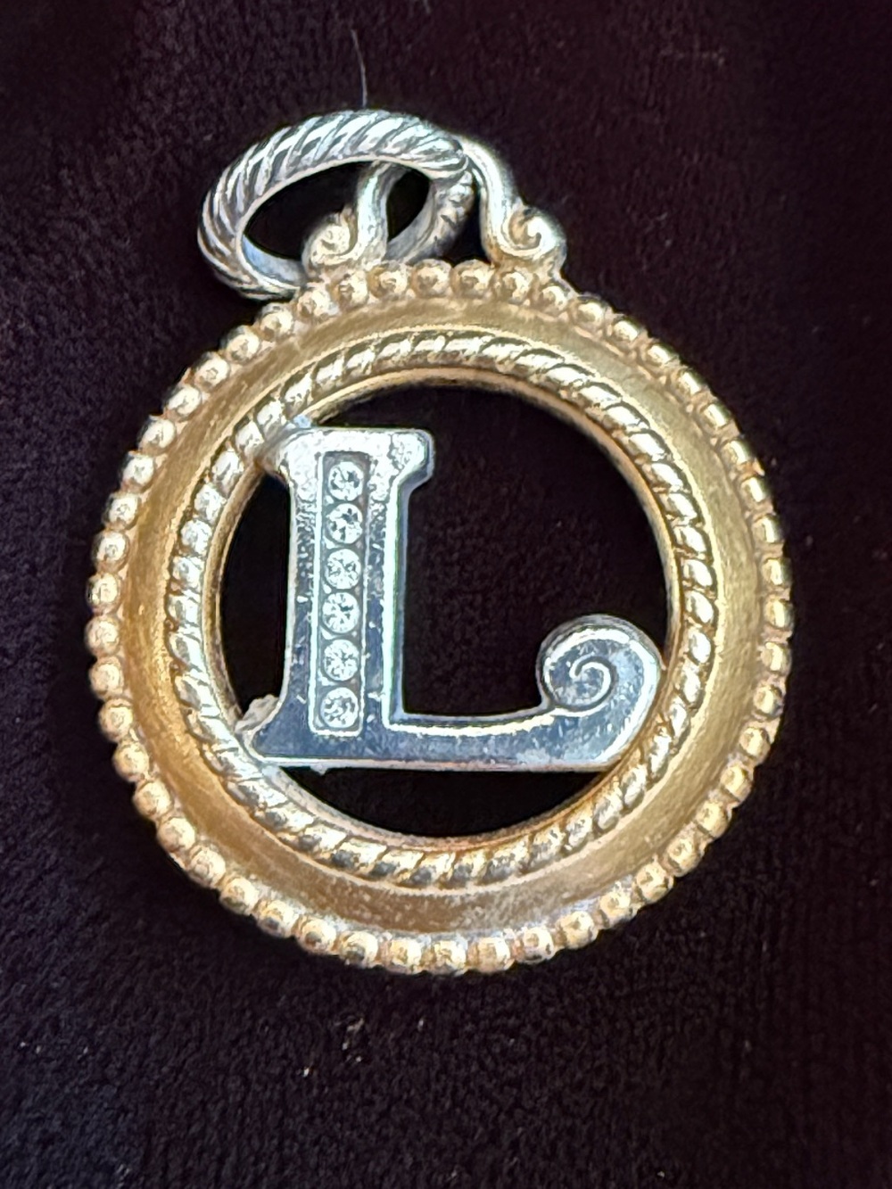 Vintage Gold And Silver “L” ABCs Brighton Pendant